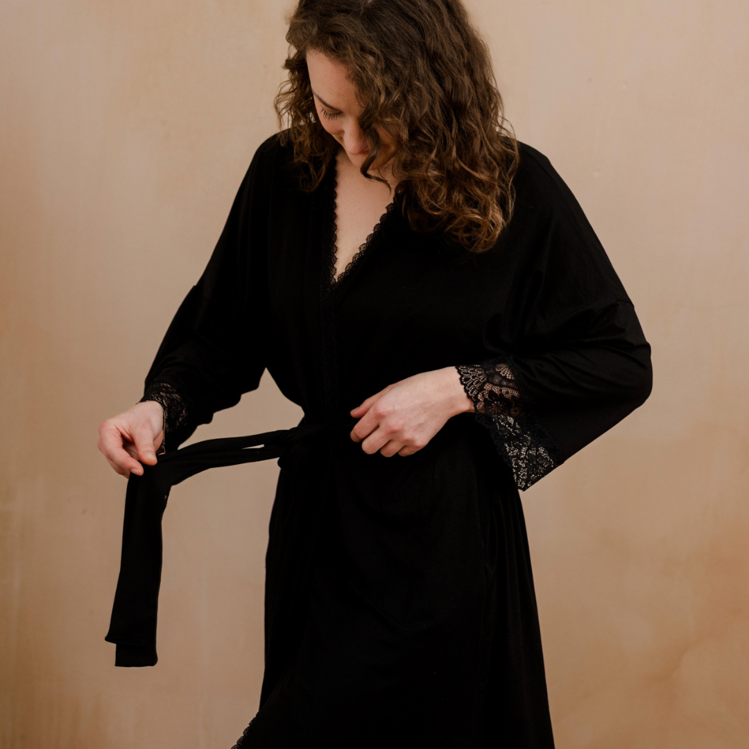 Dressing gown Selena - black
