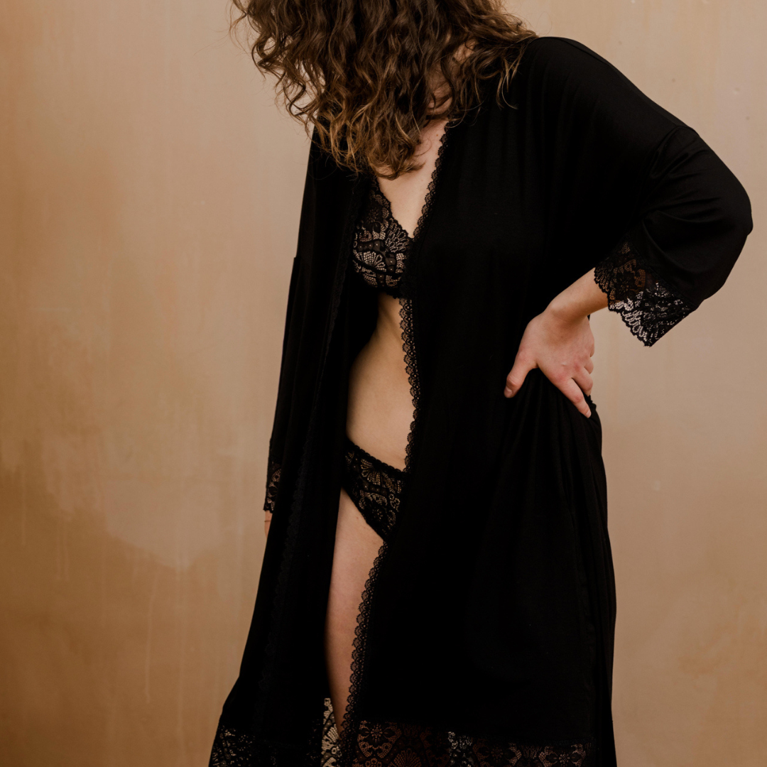 Dressing gown Selena - black