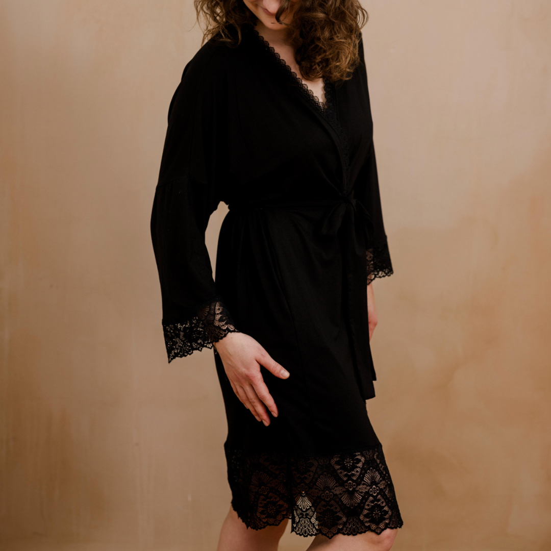 Dressing gown Selena - black