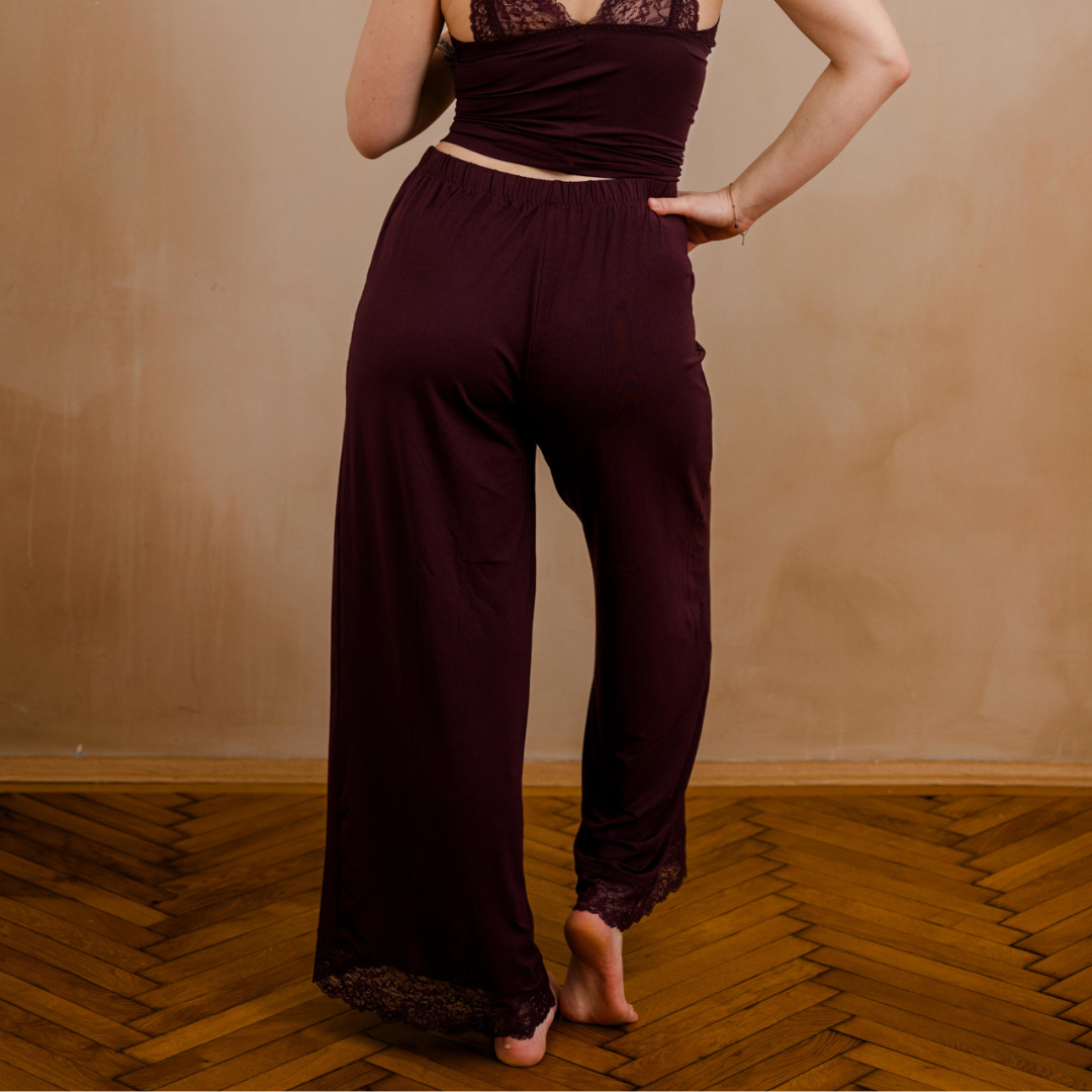 Svenja pajama pants - aubergine