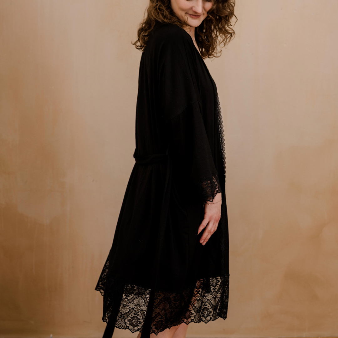 Dressing gown Selena - black