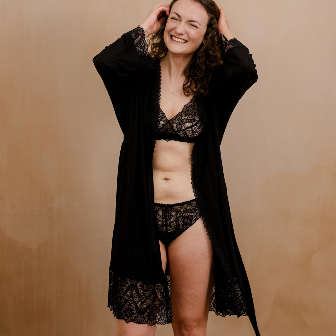 Dressing gown Selena - black