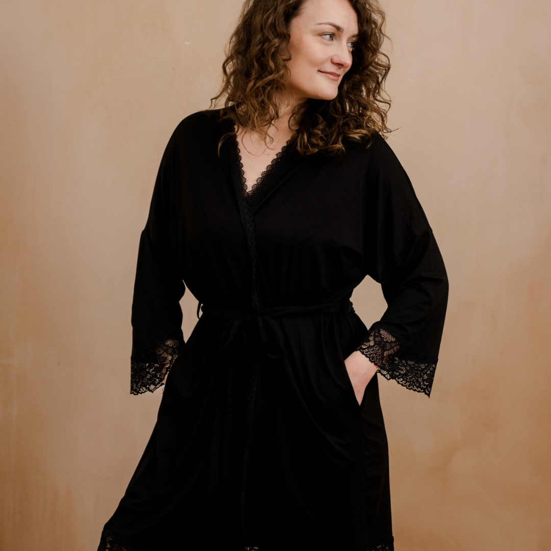 Dressing gown Selena - black